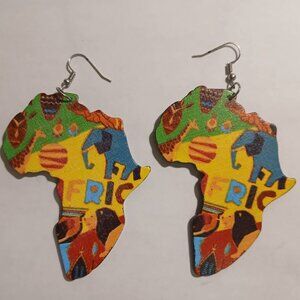 Afrocentric Earrings / African Ethnic Earrings / Wooden Earrings #2